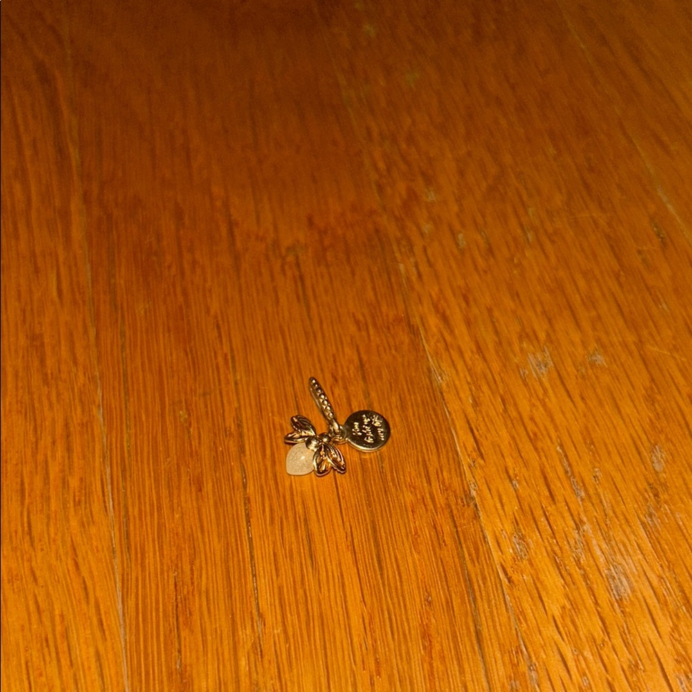 Gold and White Bee Charm